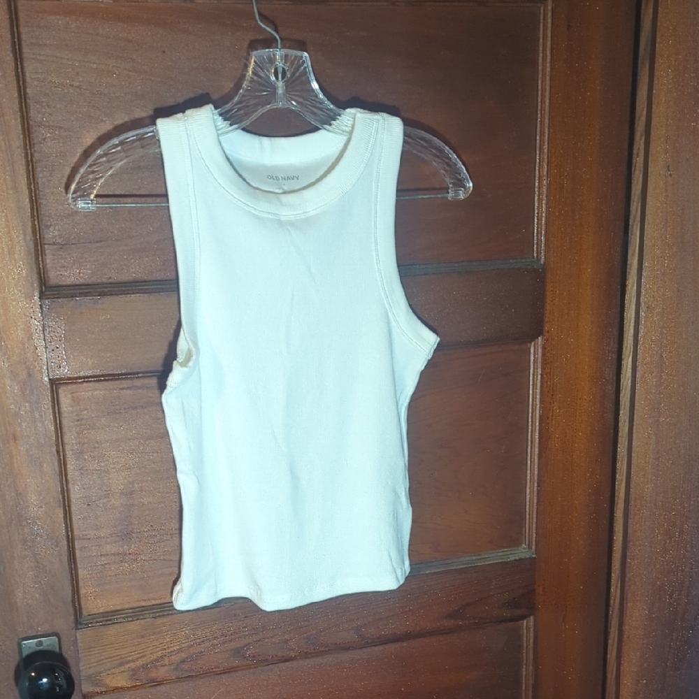 Old Navy White Fitted Tank Top